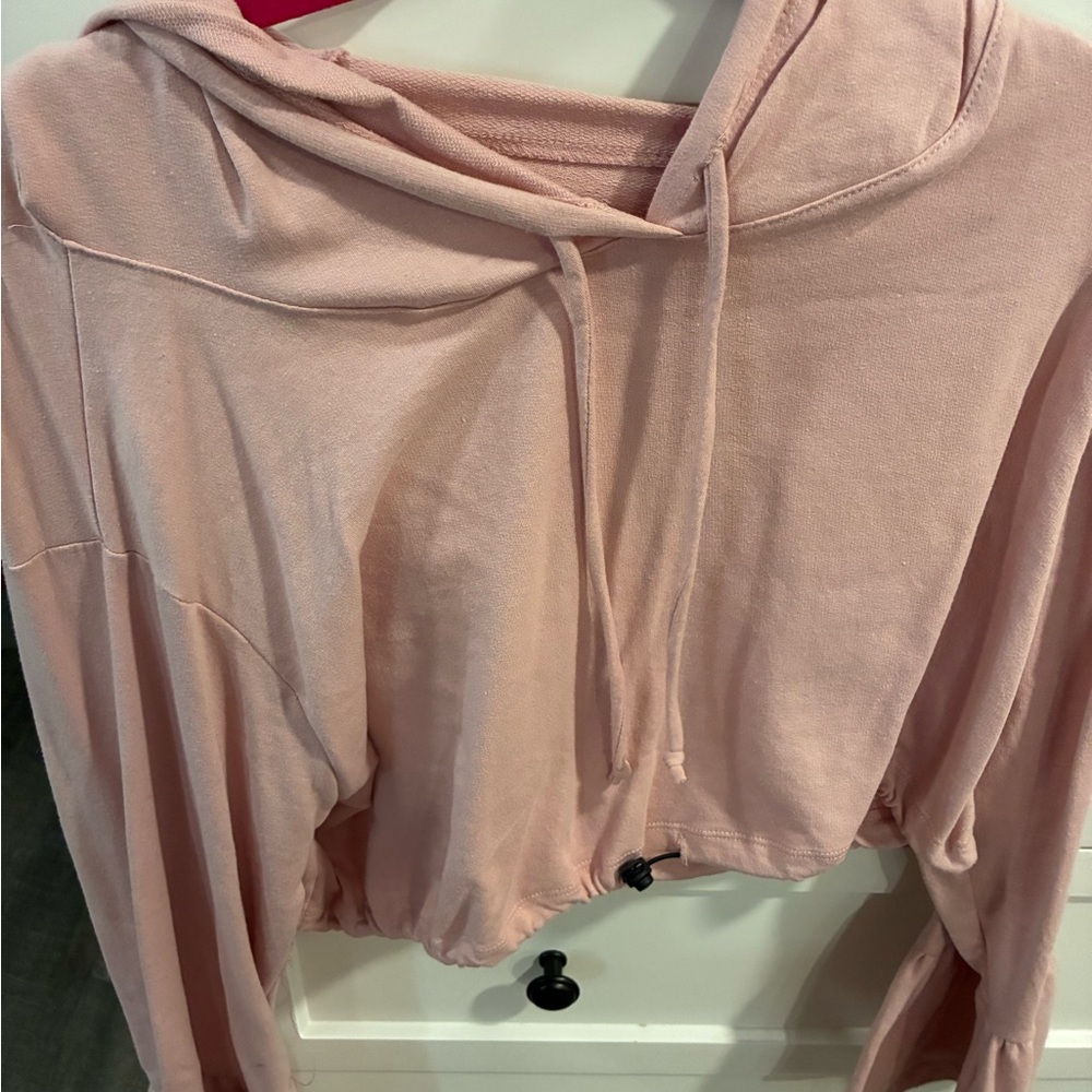 Fashion Nova Blush Pink Hoodie with Bell Sleeves